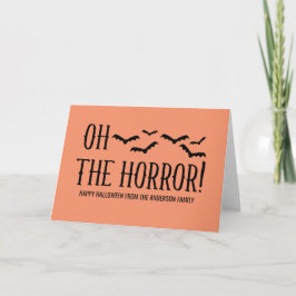 Preto oh o cartão do Dia das Bruxas do horror
