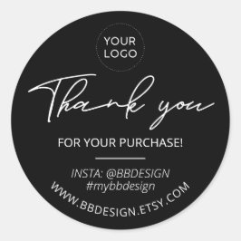 Preto | Pequena empresa Obrigado pelo adesivo