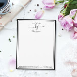 Preto personalizado | Do Cartão De Nota<br><div class="desc">Nome moderno e elegante | Da Mesa Dos Cartões De Nota. Ele tem um quadro preto duplo simples. Você pode personalizar com seu nome, endereço de e-mail, número de telefone e inicial de monograma esplêndido com letra manual. Se você não precisar personalizar, poderá excluí-lo. Este cartão de nota bonito e...</div>