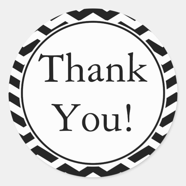 Preto personalizado Obrigado Autocolantes e Etique (Frente)