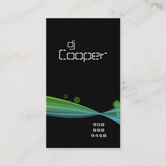 Preto retro do verde azul do cartão de visita da (Frente)