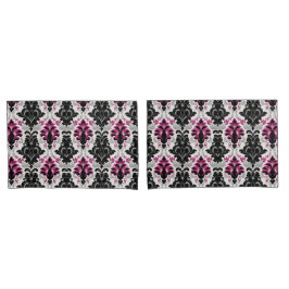Preto, Rosa e Cinza Damasco