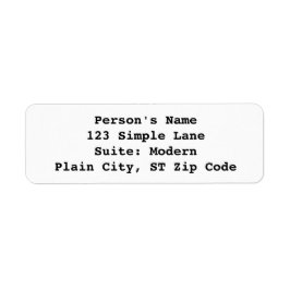 Preto Simples em Etiquetas de Endereço Branco