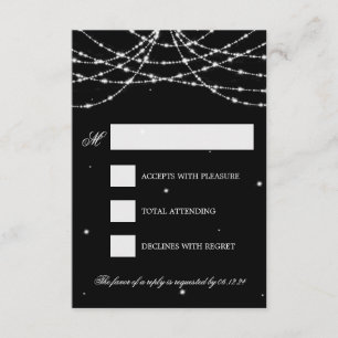 Preto Sparkling da corda do casamento RSVP