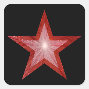 Preto vermelho da etiqueta do quadrado da estrela