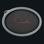 Preto Vermelho Seu Nome Caligrafia Moderna Minimal<br><div class="desc">Design moderno profissional simples.</div>