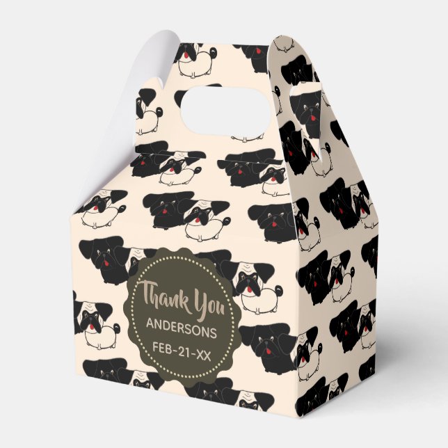 Pretos Personalizados Negras Favorecem Caixas Gabl (Frente)