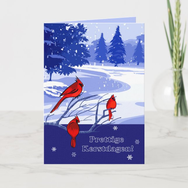 Prettige Kerstdagen. Cartão de Natal em neerlandês (Frente)
