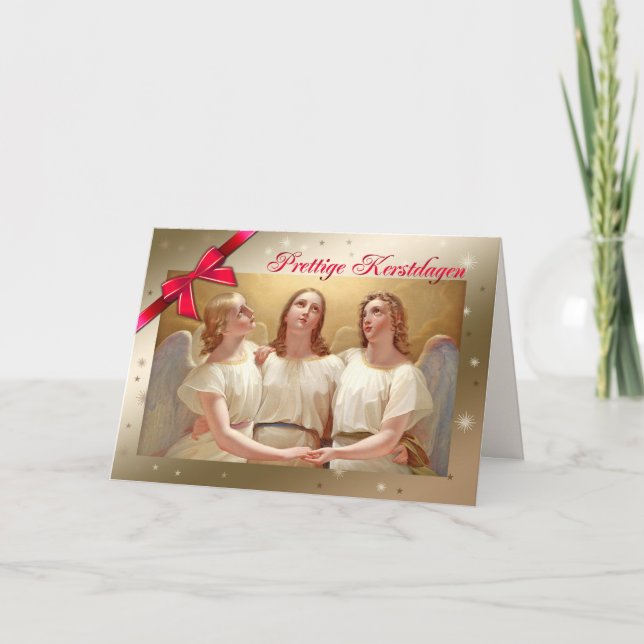 Prettige Kerstdagen. Cartão de Natal Neerlandês de (Frente)