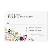Pretty Bouquet Floral | Cartão de Resposta R S V P