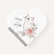 Pretty But Savage White Cat Rose Notebook