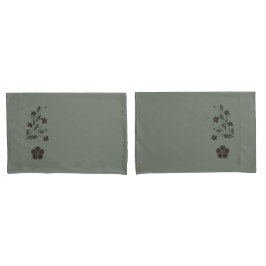 Pretty Soft Green Floral Pillowcase Set