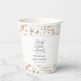 Pretty Watercolor Wildflower Baby Shower Paper Cup