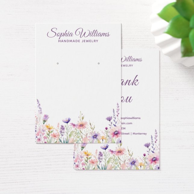 Pretty Wildflowers Boarder Earring Display Card (Mesa)