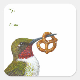 Pretzel hummingbird de/para autocolante