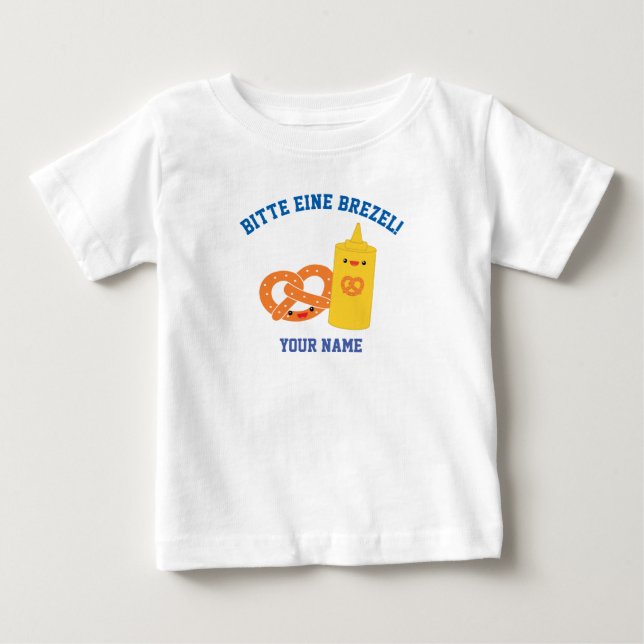 "Pretzel, por favor!" Língua alemã Baby T-Shirt (Frente)
