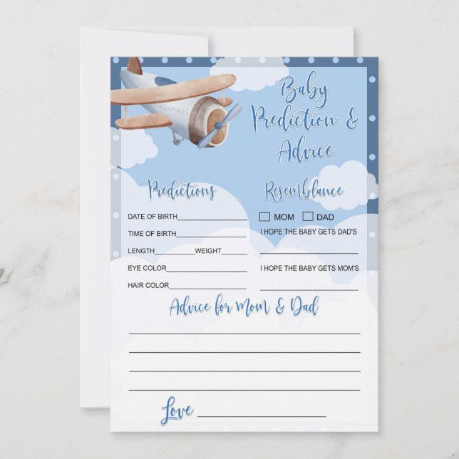 Previsão de Bebê do Avião Azul e Garoto de Cartão  (Frente)