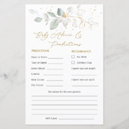 Previsão de Bebê e Cartão de Aviso de Folhagem Ver