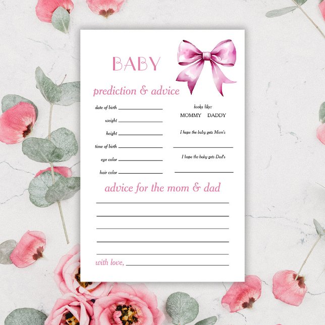 Previsão de bebê e cartão de jogo de conselho de A (Criador carregado)