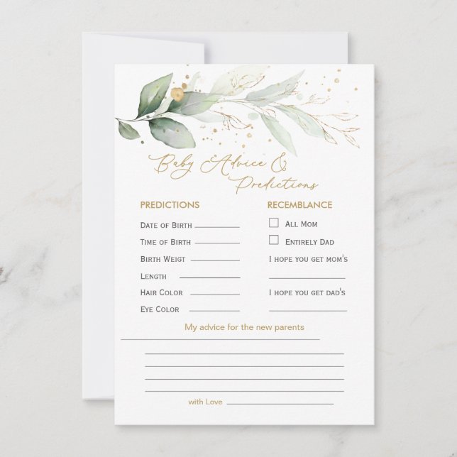 Previsão de Bebê e Conselhos de Folhagem Verde e D (Frente)