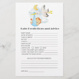 Previsão de bebês de animais florestais e cartão d