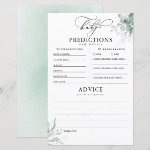 Previsão de Bebês e Cartão de Chá de fraldas d