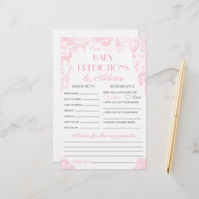 Previsão de Bebês e Cartão de Jogo de Chá de frald (Frente/Verso In Situ)