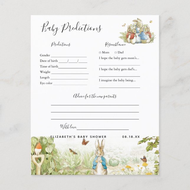 Previsão de Bebês | Jogo Chá de fraldas (Frente)