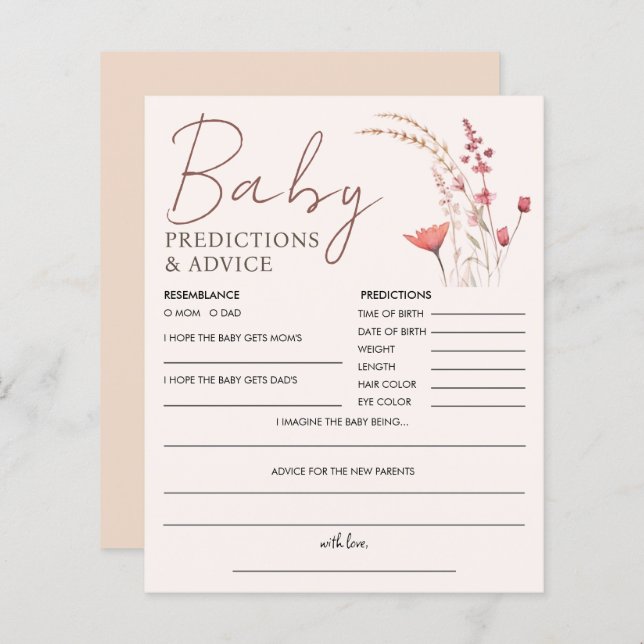 Previsão de Chás de fraldas de flor selvagem e aco (Frente/Verso)