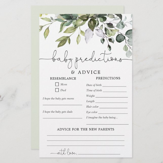 Previsão do bebê aviso cartão neutro em relação ao (Frente/Verso)