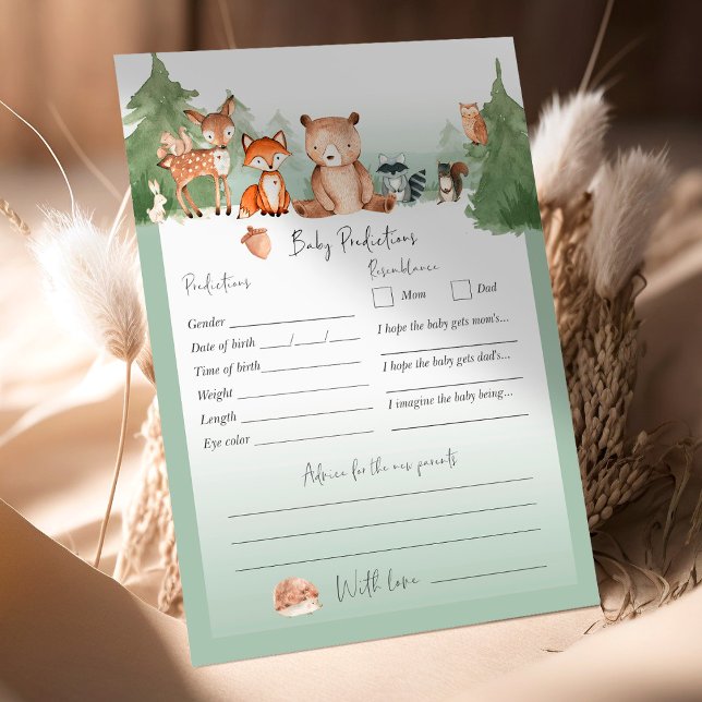 Previsões de Bebê Chá de fraldas Woodland (Criador carregado)