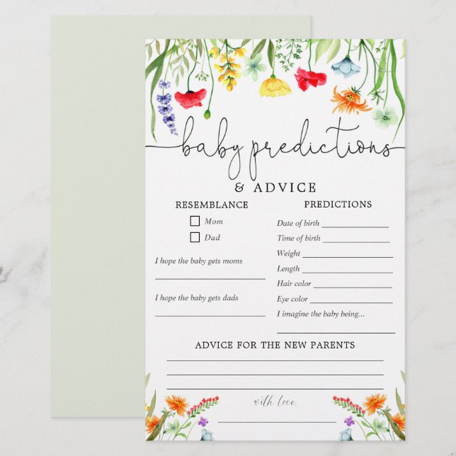 Previsões de bebês: primavera silvestres (Frente/Verso)