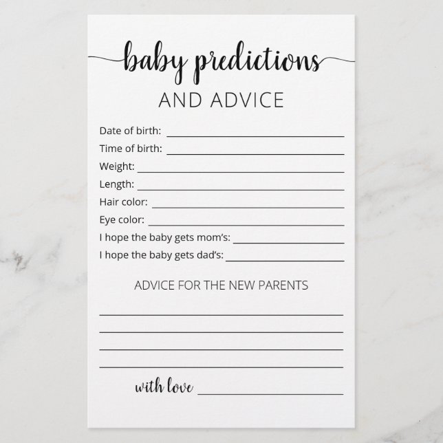 Previsões do bebê e festa do Chá de fraldas do car (Frente)