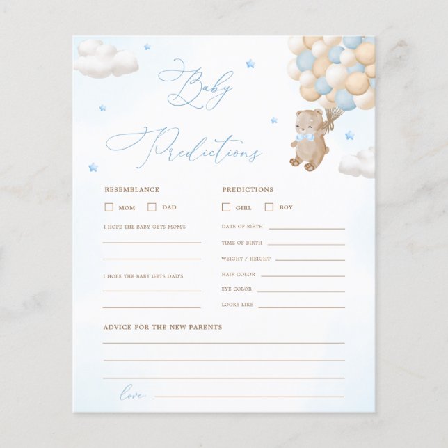 Previsões do Urso de Teddy e Jogo de Chá de fralda (Frente)