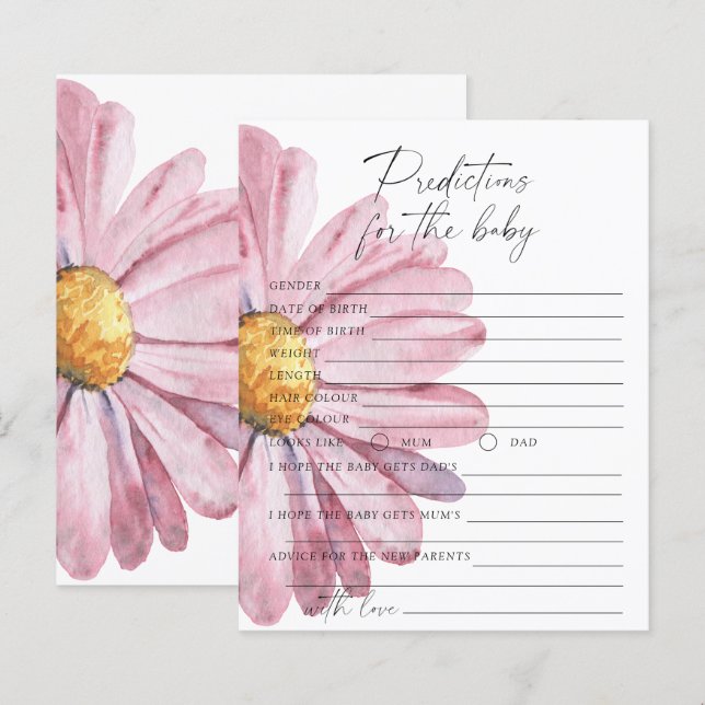 Previsões e conselhos para bebês - margarida (Frente/Verso)