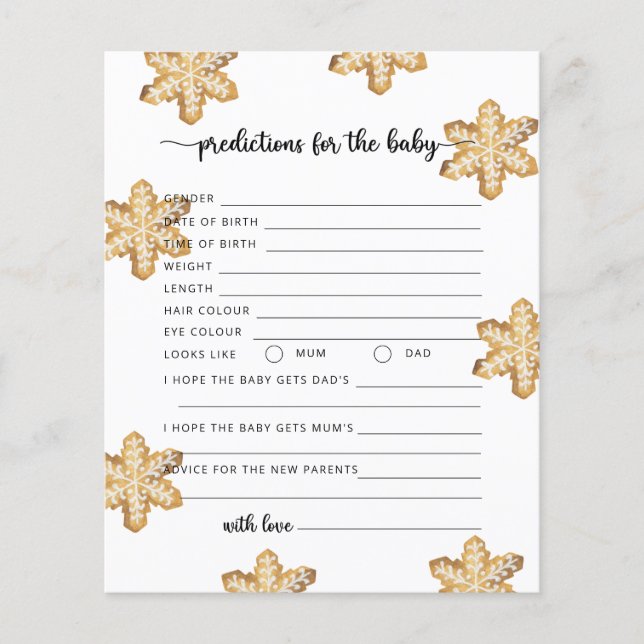 Previsões e conselhos sobre biscoitos de gengibre (Frente)