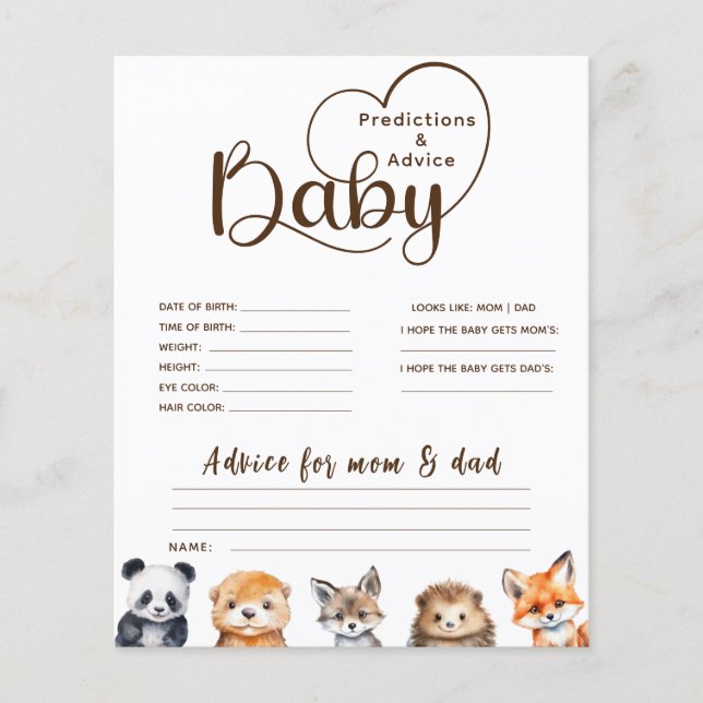 Previsões e conselhos sobre o jogo de Chá de frald (Frente)