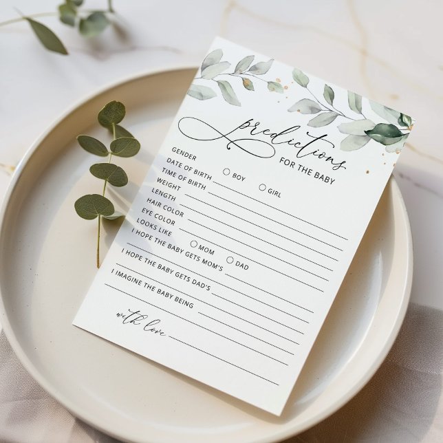 Previsões verdes para o cartão de bebê (Criador carregado)