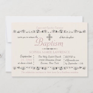 Previsto Convite Religioso Sacrament (Rosa)