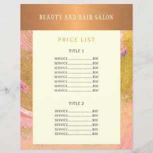 Pricelista de abstrato de brilho de ouro moderno