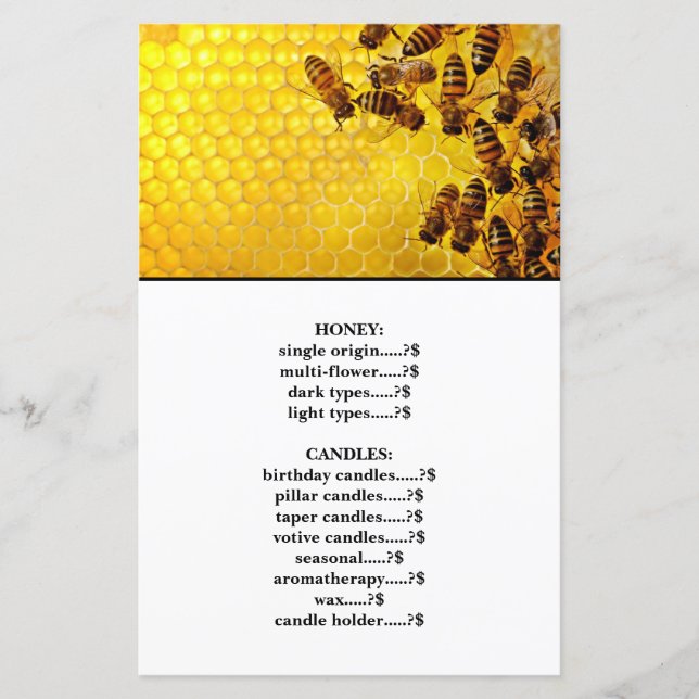 Pricelista de Bee & Honey White (Frente)