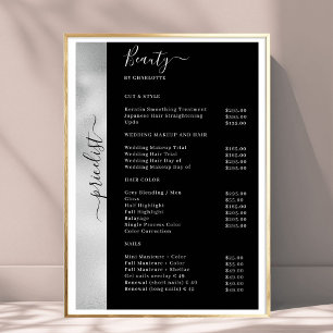 Pricelista Preto Silver Poster