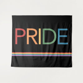 PRIDE Rainbow Black Tapeçaria