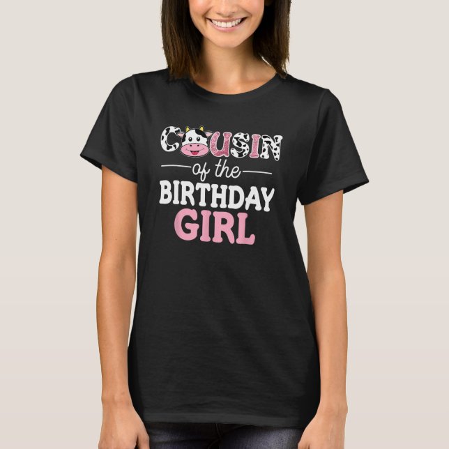 Prima da Camisa da Menina de Aniversário Fazenda V (Frente)
