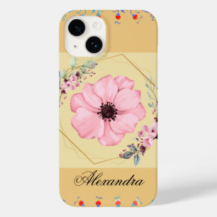 Primavera, Arte Gráfica Laranja, Flor Rosa