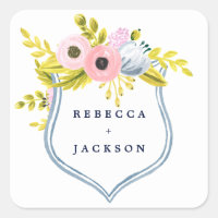 PRIMAVERA BLOOM Selos adesivos FLORAL MONOGRAM