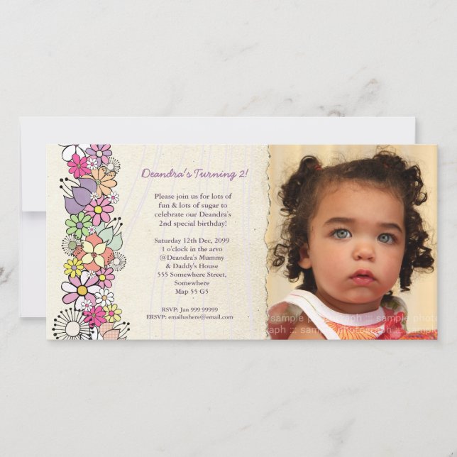 Primavera Blossomo Meninas segundo aniversário Con (Frente)