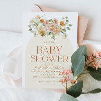 Primavera Boho Flowers Convite Para Chá de fraldas