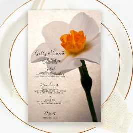 Primavera branco Menu Casamento Daffodil