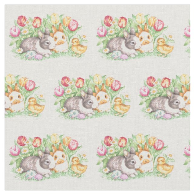 Primavera Bunnies - Tecido Coelhinho da Páscoa (Detalhe)